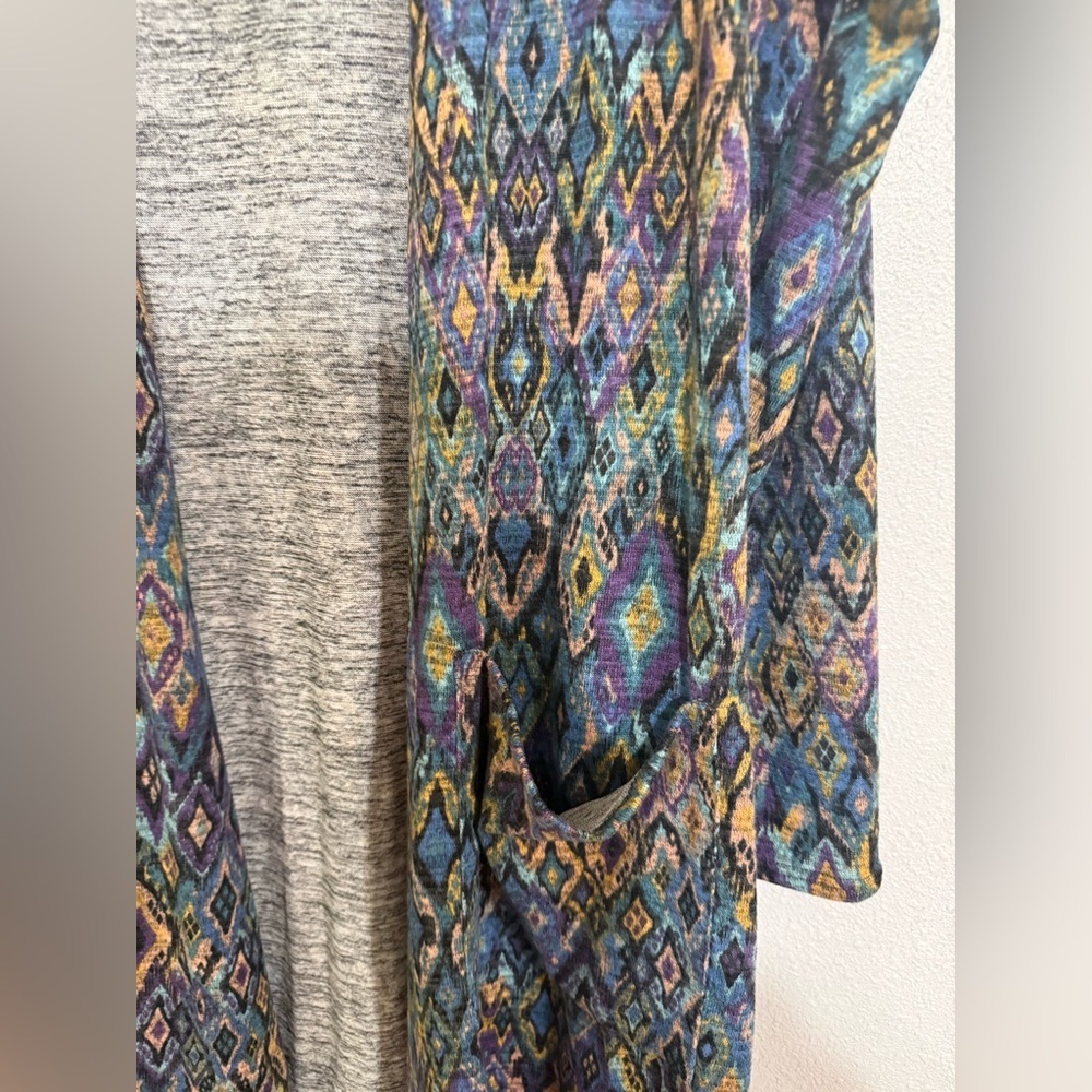 Lula Roe cardigan duster. Open kimono. Long size L. - Picture 2 of 6